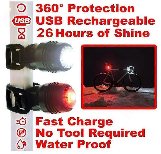 Alt view image 2 of 5 - EcocleanpathUSB Rechargeable Bike Tail Light, 26H Runtime, 3 Modes, Waterproof for Mountain/Road Bikes (Black)
