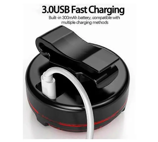 Alt view image 4 of 5 - EcocleanpathUSB Rechargeable Bike Tail Light, 270° Wide Angle Red LED, Waterproof Bicycle Safety Light (Black)