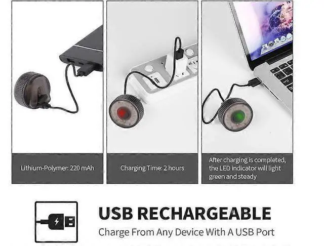 Alt view image 3 of 5 - EcocleanpathUSB Rechargeable Bike Tail Light - 3 Modes, IPX5 Waterproof, 6H Runtime for Cycling Safety (Black)