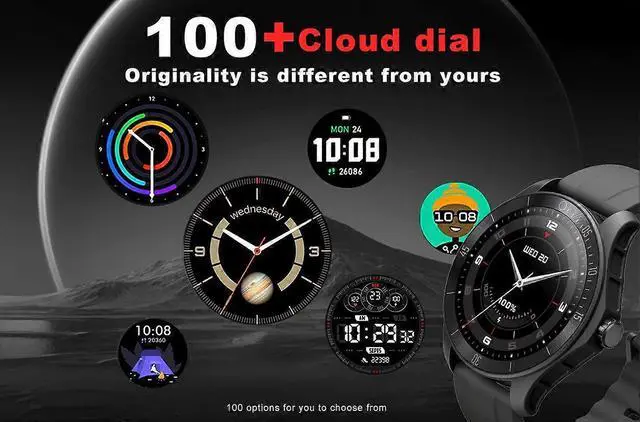 Alt view image 5 of 5 - Ecocleanpath SmartWatch for Men with Alexa, Heart Rate Monitor, 100 Sports Modes, IP68 Waterproof, Black