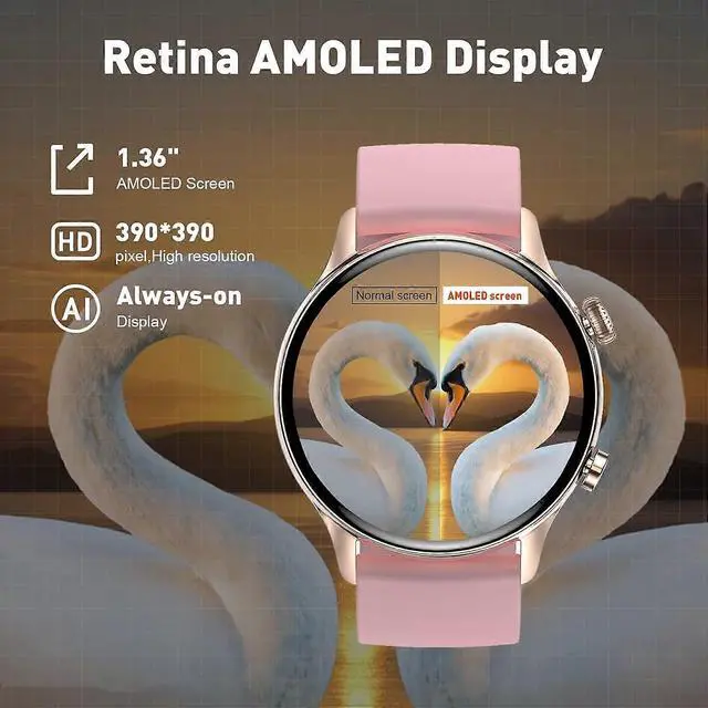 Alt view image 3 of 5 - Ecocleanpath Fitness Tracker Smart Watch with AMOLED Display, Heart Rate & Blood Oxygen Monitor, 13 Sports Modes, IP68 Waterproof