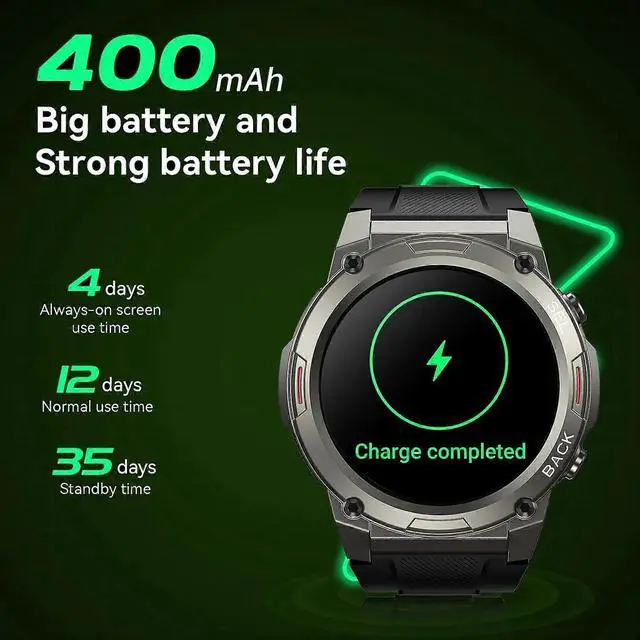 Alt view image 2 of 3 - Ecocleanpath YERAD Military Smartwatch for Men: Rugged AMOLED, 30-Day Battery, 100+ Sports Modes