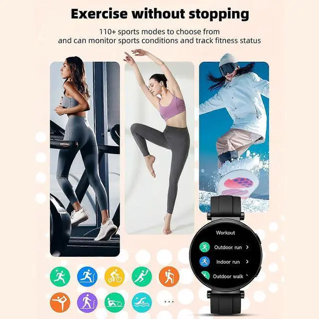 Alt view image 5 of 5 - Ecocleanpath 1.32" AMOLED Fitness Tracker with Bluetooth Calls, Heart Rate & Sleep Monitor, Waterproof Sport Watch
