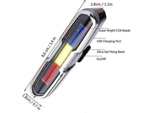 Alt view image 5 of 5 - EcocleanpathUSB Rechargeable Bike Tail Light, IP43 Waterproof LED Bicycle Rear Warning Light (Black)