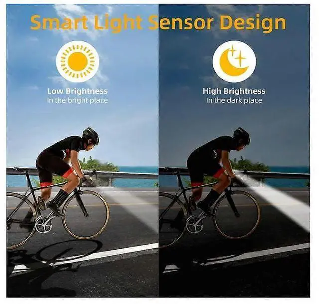 Alt view image 3 of 5 - EcocleanpathUSB Rechargeable LED Bike Light, 250 Lumens Smart Front Light, Waterproof for Mountain & Road Cycling (Black)