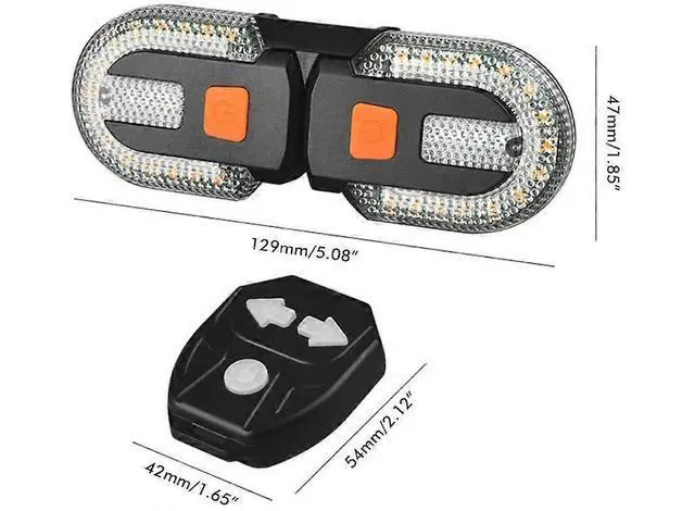 Alt view image 2 of 5 - EcocleanpathWireless Bike Turn Signals with Remote - USB Rechargeable, IPX6 Waterproof LED Taillight (Black)