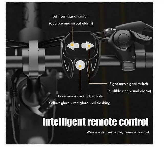 Alt view image 5 of 5 - EcocleanpathWireless Bike Turn Signals with Remote - USB Rechargeable, IPX6 Waterproof LED Taillight (Black)