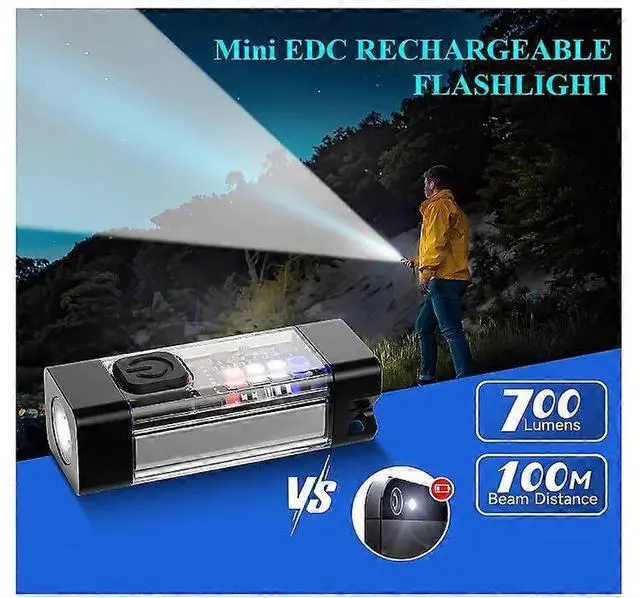Alt view image 4 of 5 - Ecocleanpath 700 Lumens USB-C Rechargeable Flashlight, 35H Runtime, Magnetic Base & Sidelights for Emergency, Outdoor