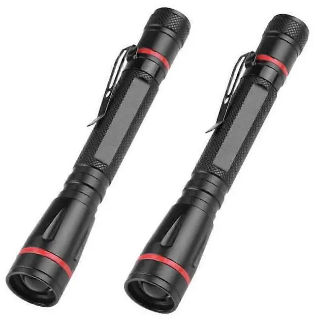 Main image of Ecocleanpath 2-Pack 100 Lumen Pen Flashlights, 3 Modes, Water Resistant EDC Pocket Light (Black)