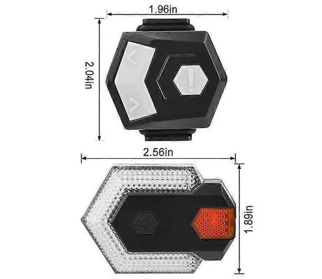 Alt view image 2 of 5 - EcocleanpathUSB Rechargeable Bike Turn Signals with Wireless Remote - Front & Rear IP65 Waterproof Tail Light (Black)