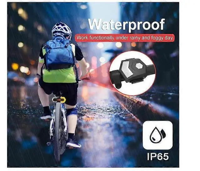 Alt view image 5 of 5 - EcocleanpathUSB Rechargeable Bike Turn Signals with Wireless Remote - Front & Rear IP65 Waterproof Tail Light (Black)