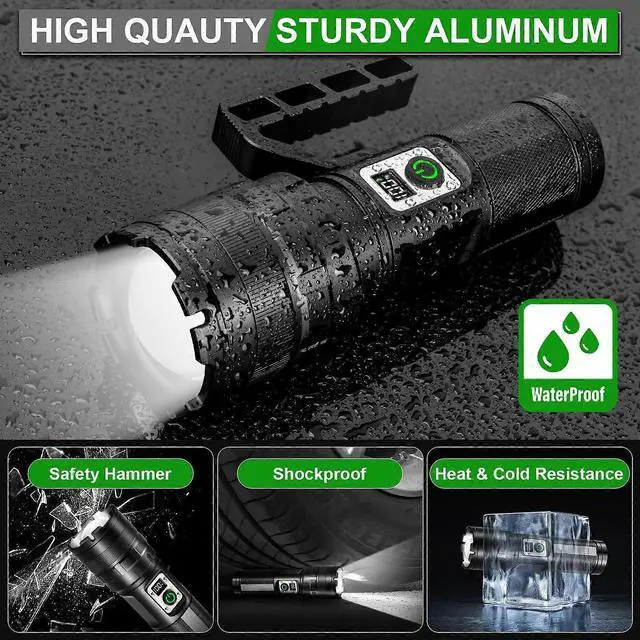 Alt view image 5 of 5 - Ecocleanpath Rechargeable LED Flashlight 2750mAh, 11 Modes Super Bright IPX6 Waterproof for Camping Emergencies