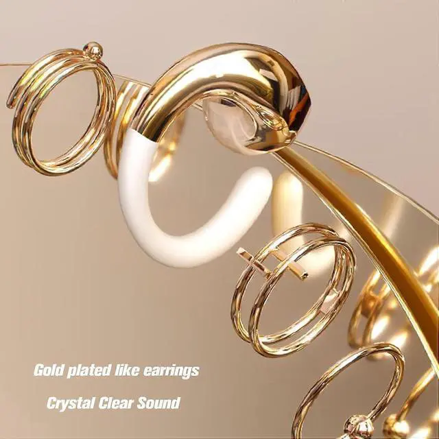 Alt view image 3 of 5 - Beige Earhook Earbuds TWS Bluetooth 5.4 for iPhone Android - Secure Fit & Sweatproof