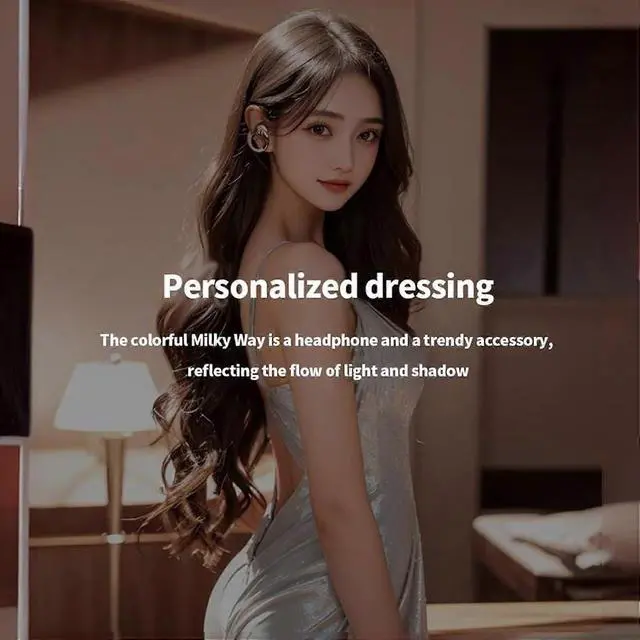 Alt view image 5 of 5 - Beige Earhook Earbuds TWS Bluetooth 5.4 for iPhone Android - Secure Fit & Sweatproof