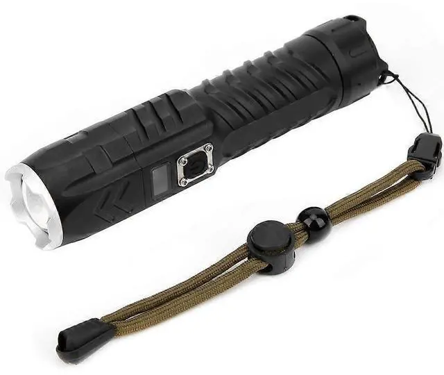 Main image of Ecocleanpath Ultra Bright Zoomable USB Rechargeable Flashlight with OLED Display, IPX5 Waterproof for Outdoor Adventures (Black)