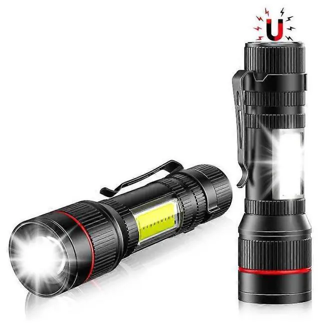 Main image of Ecocleanpath 2000 Lumen USB Rechargeable Flashlight 2-Pack, Zoomable Tactical Light with 3 Modes for Camping & Emergencies (Black)