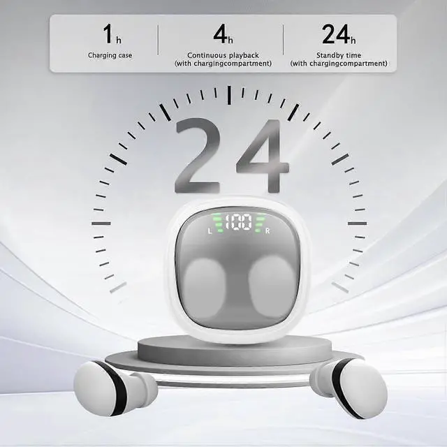 Alt view image 4 of 5 - Bluetooth 5.3 Invisible Sleep Earbuds for Side Sleepers, Mini Wireless & All-Day Comfort (White)