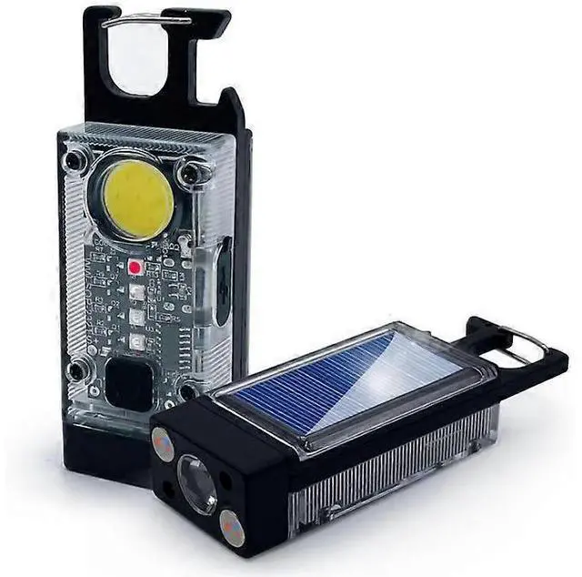 Main image of Ecocleanpath 900 Lumen Solar Rechargeable Mini Flashlight, Magnetic EDC LED Light for Camping & Hiking - 2 Pack Black