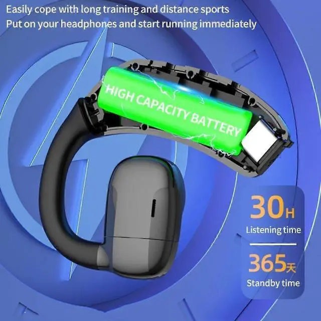 Alt view image 4 of 5 - Bluetooth 5.3 Wireless Headset with LED Display - 30H Battery for Driving/Business/Office (Black)