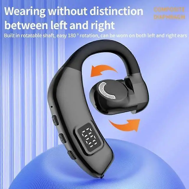 Alt view image 5 of 5 - Bluetooth 5.3 Wireless Headset with LED Display - 30H Battery for Driving/Business/Office (Black)