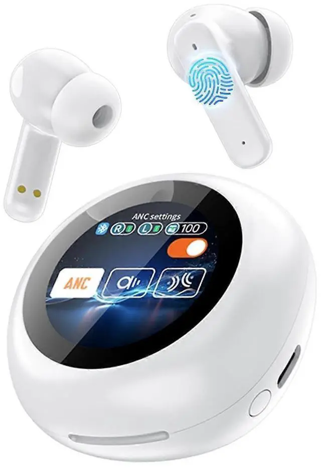 Main image of Wireless Earbuds Bluetooth 5.4, ANC/ENC Noise Cancelling, IPX5 Waterproof, HiFi Stereo Sound, Smart Touch (White)