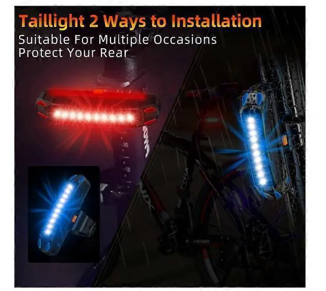 Alt view image 4 of 5 - EcocleanpathRechargeable LED Bike Tail Light, 5 Mode Waterproof Rear Bicycle Safety Light for Day & Night Cycling (Black)