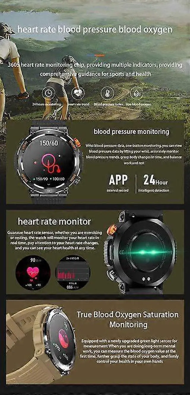 Alt view image 4 of 5 - Ecocleanpath 1.46" Smart Watch, 100 Sports Modes, 30-Day Battery, IP67 Waterproof, Orange for iOS/Android