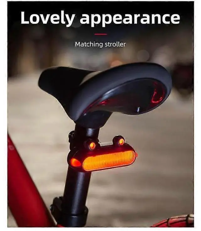 Alt view image 2 of 5 - EcocleanpathUSB Rechargeable Bike Taillight, IPX6 Waterproof, 6 Modes with Brake Sensor, Green Frog Design
