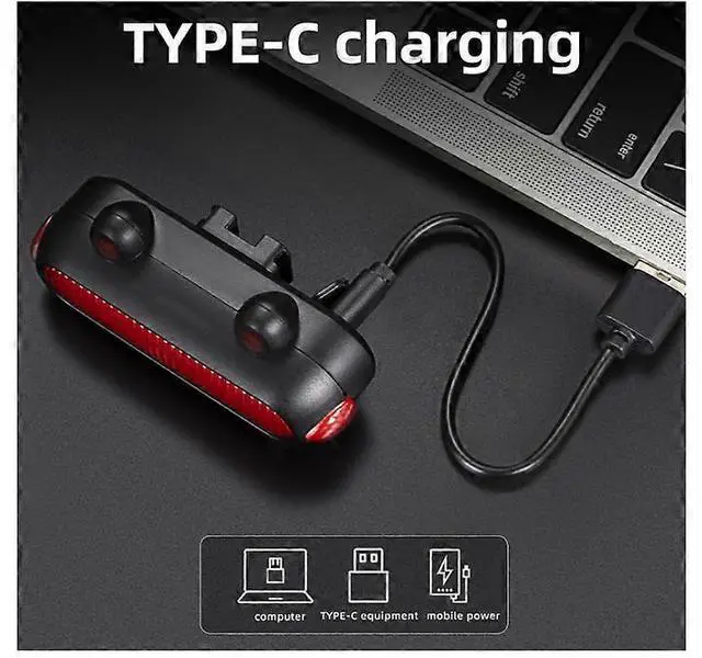 Alt view image 4 of 5 - EcocleanpathUSB Rechargeable Bike Taillight, IPX6 Waterproof, 6 Modes with Brake Sensor, Green Frog Design