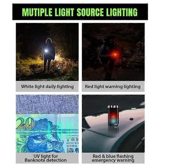 Alt view image 5 of 5 - Ecocleanpath 900 Lumen USB-C Rechargeable Tactical Flashlight, 12 Modes & IP65 Waterproof EDC LED Light (Black)