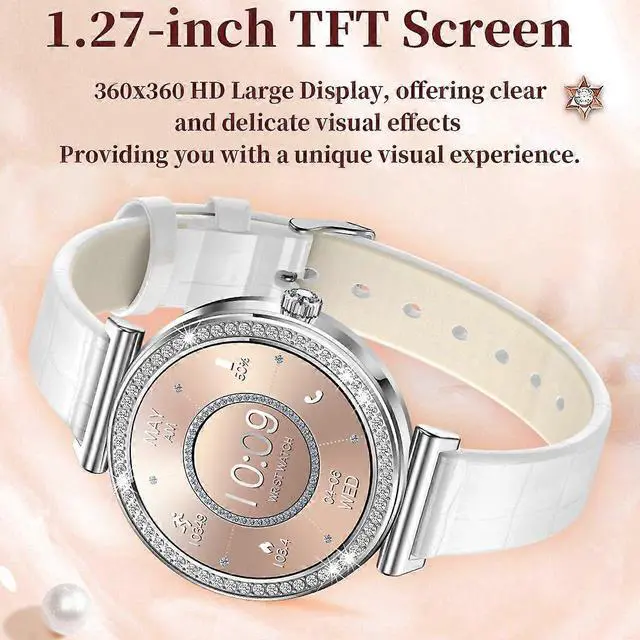 Alt view image 2 of 5 - Ecocleanpath I109 Smart Watch 1.27" Bluetooth Calling, 100+ Sports Modes, IP68 Waterproof, Rose Gold
