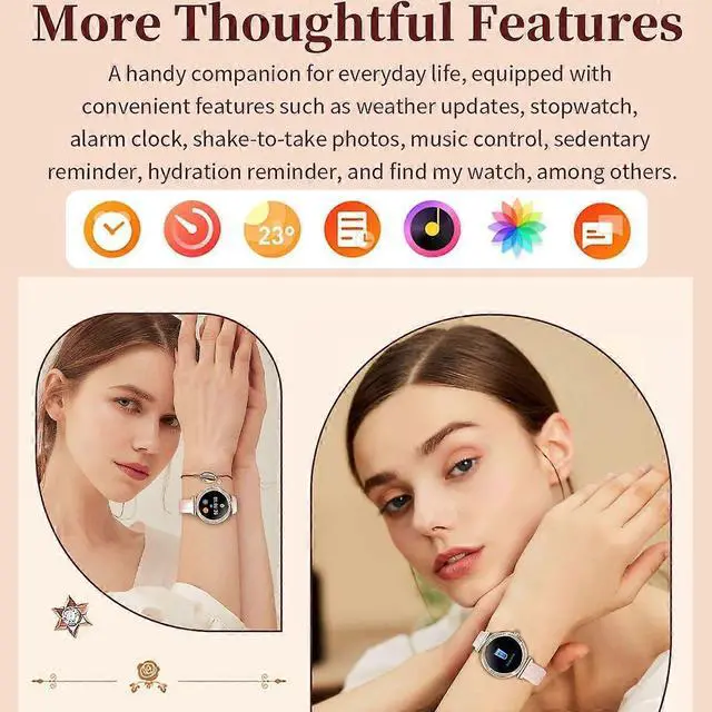 Alt view image 4 of 5 - Ecocleanpath I109 Smart Watch 1.27" Bluetooth Calling, 100+ Sports Modes, IP68 Waterproof, Rose Gold