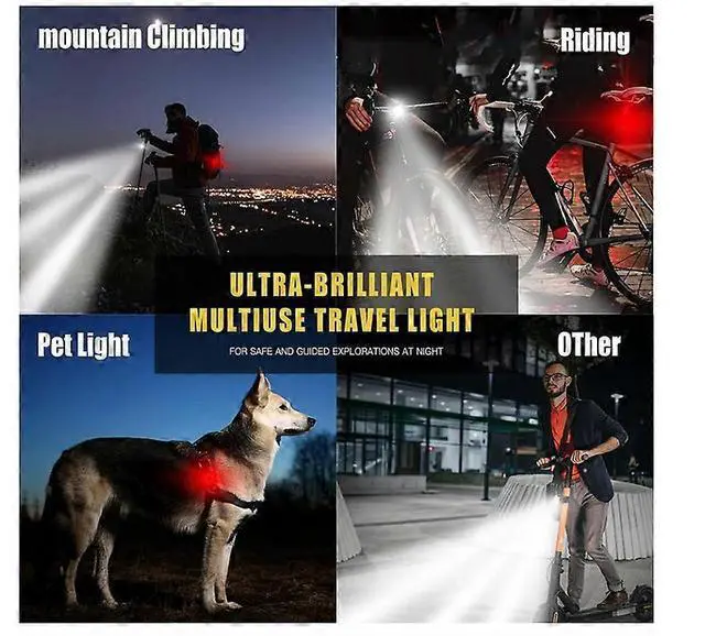 Alt view image 4 of 5 - EcocleanpathUSB Rechargeable Bike Light Set, 4-Mode Waterproof LED Lights for Mountain & Road Bikes (Black)