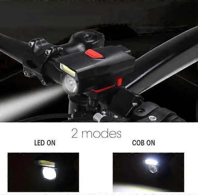 Alt view image 2 of 5 - EcocleanpathSuper Bright Waterproof Bike Front LED Headlight - Black, 2 Modes for Night Cycling Safety