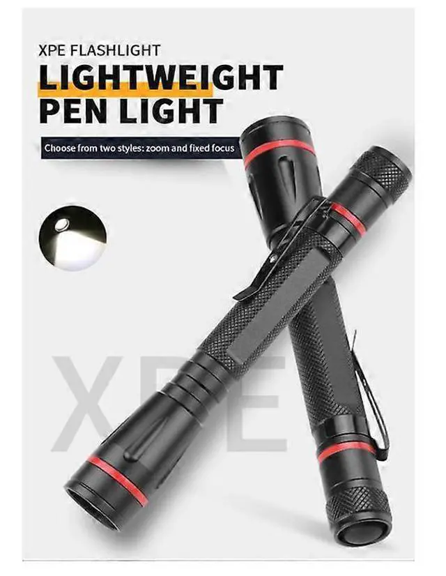 Alt view image 5 of 5 - Ecocleanpath 2-Pack 100 Lumen Pen Flashlights, 3 Modes, Water Resistant EDC Pocket Light (Black)