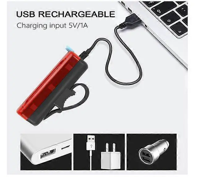 Alt view image 2 of 5 - EcocleanpathBike Tail Light 2 Pack, 1200mAh 50H Runtime, Ultra Bright LED Rear Light, 5 Modes, IPX5 Waterproof (Black)