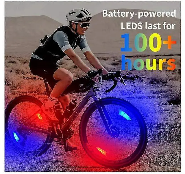 Alt view image 2 of 5 - Ecocleanpath4-Pack LED Bike Wheel Lights, Ultra Bright Waterproof Spoke Lights with Batteries, White