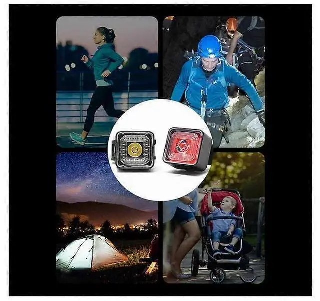 Alt view image 5 of 5 - EcocleanpathUSB Rechargeable Bike Light Set with Brake Alarm, Waterproof LED Front & Rear Lights for Safe Cycling (Black)