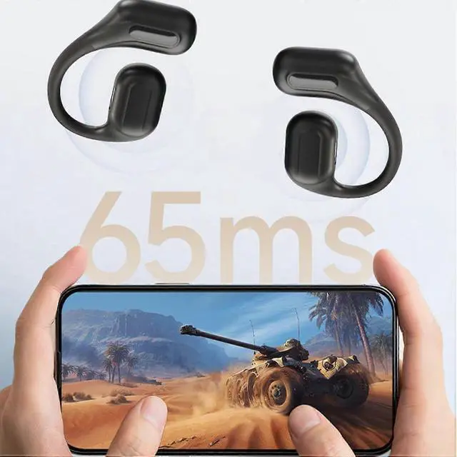 Alt view image 2 of 5 - Bluetooth 5.3 Open-Ear Headphones, 18H Playtime Noise Cancelling, Sweatproof for Running/Fitness (White)