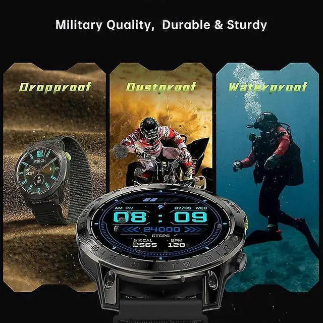 Alt view image 3 of 5 - Ecocleanpath Smart Watch 1.45" HD Bluetooth Call, IP68 Waterproof, 100+ Sports Modes, Black