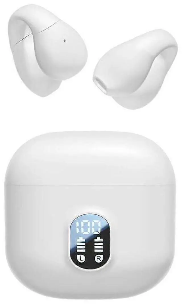 Main image of OWS Bluetooth 5.4 Air Conduction Earphones - Ergonomic Clip-On, 24H Battery, White