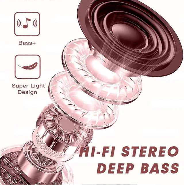 Alt view image 5 of 5 - Cute Heart-Shaped Wireless Earbuds, Bluetooth 5.3, 24H Battery, Mini Design for Girls & Kids (Black)