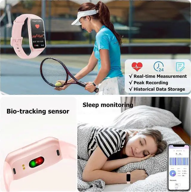 Alt view image 2 of 5 - Ecocleanpath Smart Watch 1.47" Fitness Tracker with Heart Rate, Blood Oxygen, Sleep Monitor & Notifications (Black)