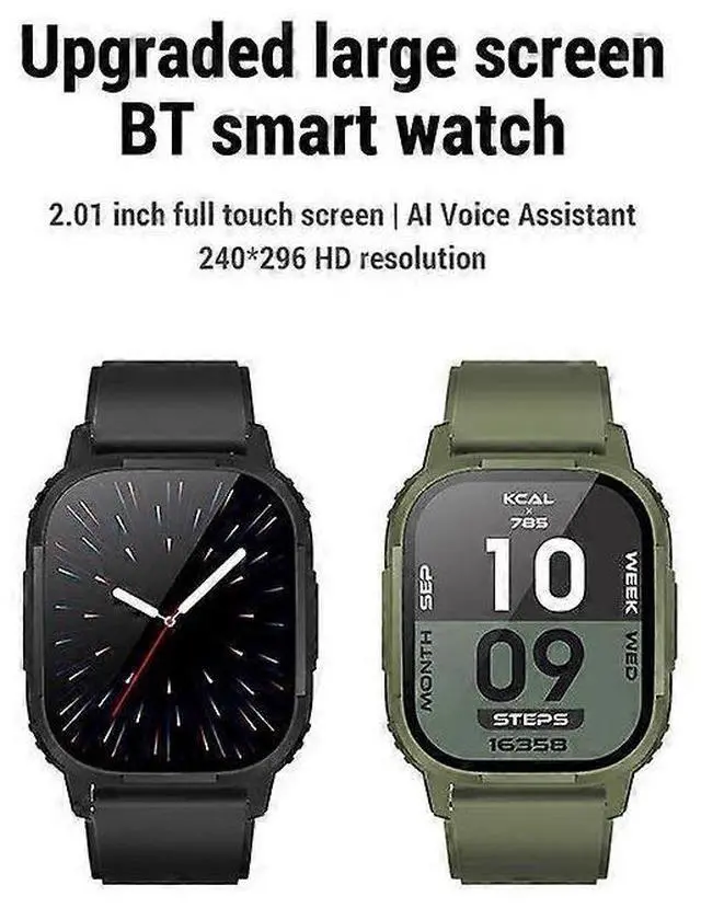 Alt view image 2 of 5 - Ecocleanpath Smart Watch with 2.01" HD Screen, 123 Sports Modes, Heart Rate & Blood Oxygen Monitor, Orange