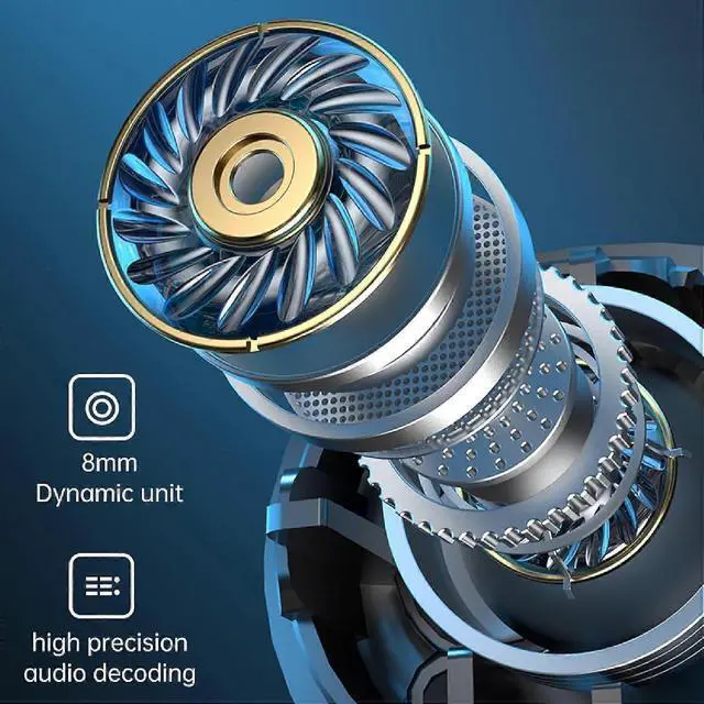 Alt view image 4 of 5 - Silver True Wireless Earbuds with ENC, Bluetooth 5.3, IPX7 Waterproof & 2200mAh Power Bank