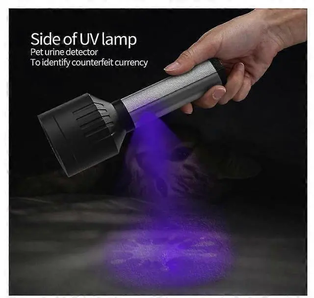 Alt view image 3 of 5 - Ecocleanpath 1200 Lumen Rechargeable Tactical Flashlight with Purple UV Light, Water Resistant Handheld Spotlight (Black)