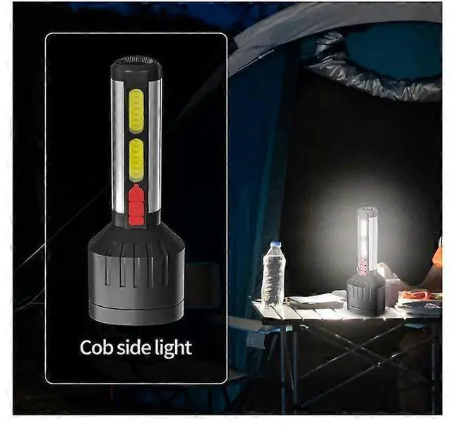 Alt view image 4 of 5 - Ecocleanpath 1200 Lumen Rechargeable Tactical Flashlight with Purple UV Light, Water Resistant Handheld Spotlight (Black)