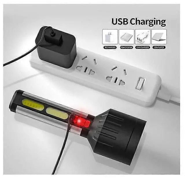 Alt view image 5 of 5 - Ecocleanpath 1200 Lumen Rechargeable Tactical Flashlight with Purple UV Light, Water Resistant Handheld Spotlight (Black)