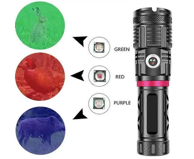 Alt view image 2 of 5 - Ecocleanpath Rechargeable LED Flashlight, 1000-Yard Zoom, 4 Modes, IPX4 Water Resistant for Outdoor & Emergency (Black)