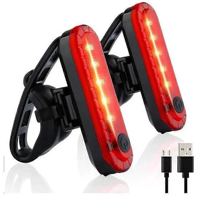 Main image of Ecocleanpath(2 Pack) USB Rechargeable Bike Tail Light, 4 Mode LED Cycling Safety Flashlight, Black
